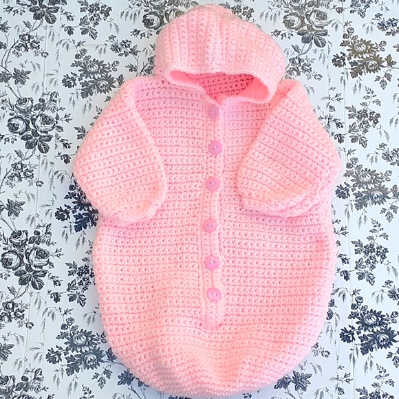 Pink Crochet Handmade Baby Wrap Swaddle - Picture 2 of 6